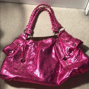 Metallic hot pink purse